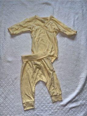 Yellow Baby Kimono Bodysuit & Pants Set organic cotton
